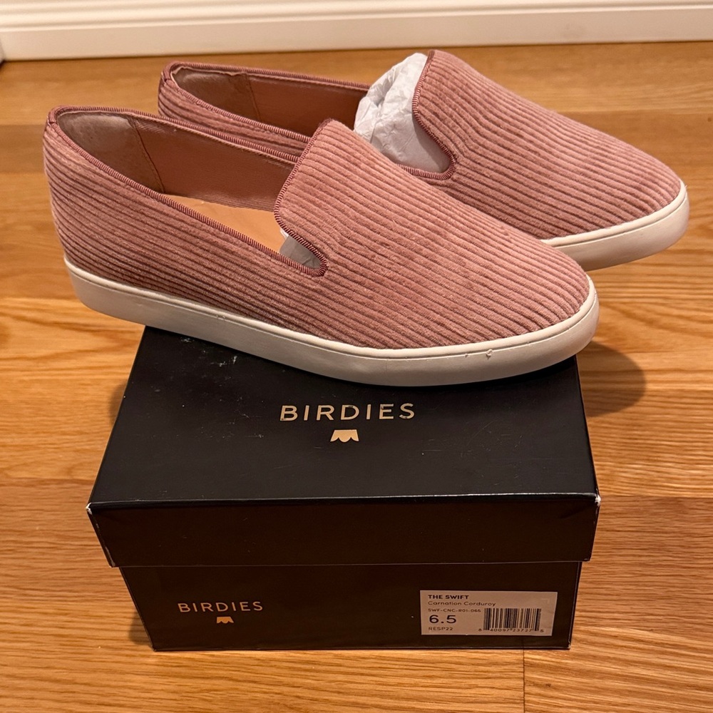 Birdies The Swift Carnation Corduroy Slip-On Flats